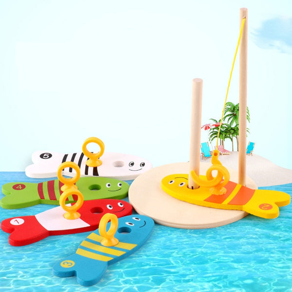 Digital Fishing Set Math Game Kids Baby montesori Counting Toys Wooden Educational Toys For Children