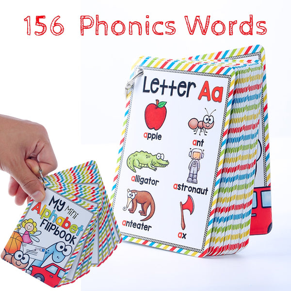 26 Letters Alphabet English Phonics Pocket Cards Baby Montessori Learning English Word Card FlashCards Educational Toys For kids