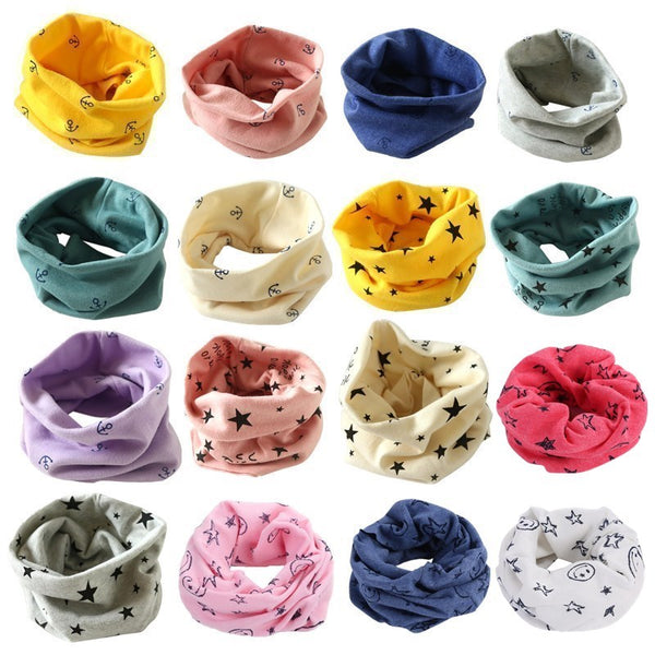 2019 cartoon Children Boys Girls Baby Wool Ring Scarf Cotton O Ring printed Scarf LIC Neck Scarves Shawl warm Winter Neckerchief