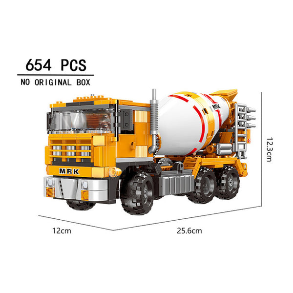 Engineering Bulldozer Crane Working Technic Cement Mixer Truck Car Building Block City Construction Toy Compatible Legoing