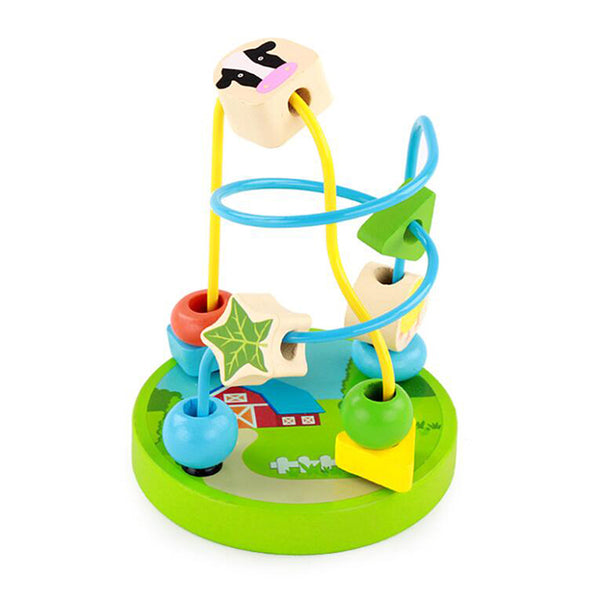 Mini baby cartoon image around bead Children's kids educational wooden toys for children around beads montesori toys