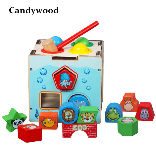 Candywood New Kids Toys Multi-function Intelligence Box Montessori Educational Wooden Toys For Children montesori educativo